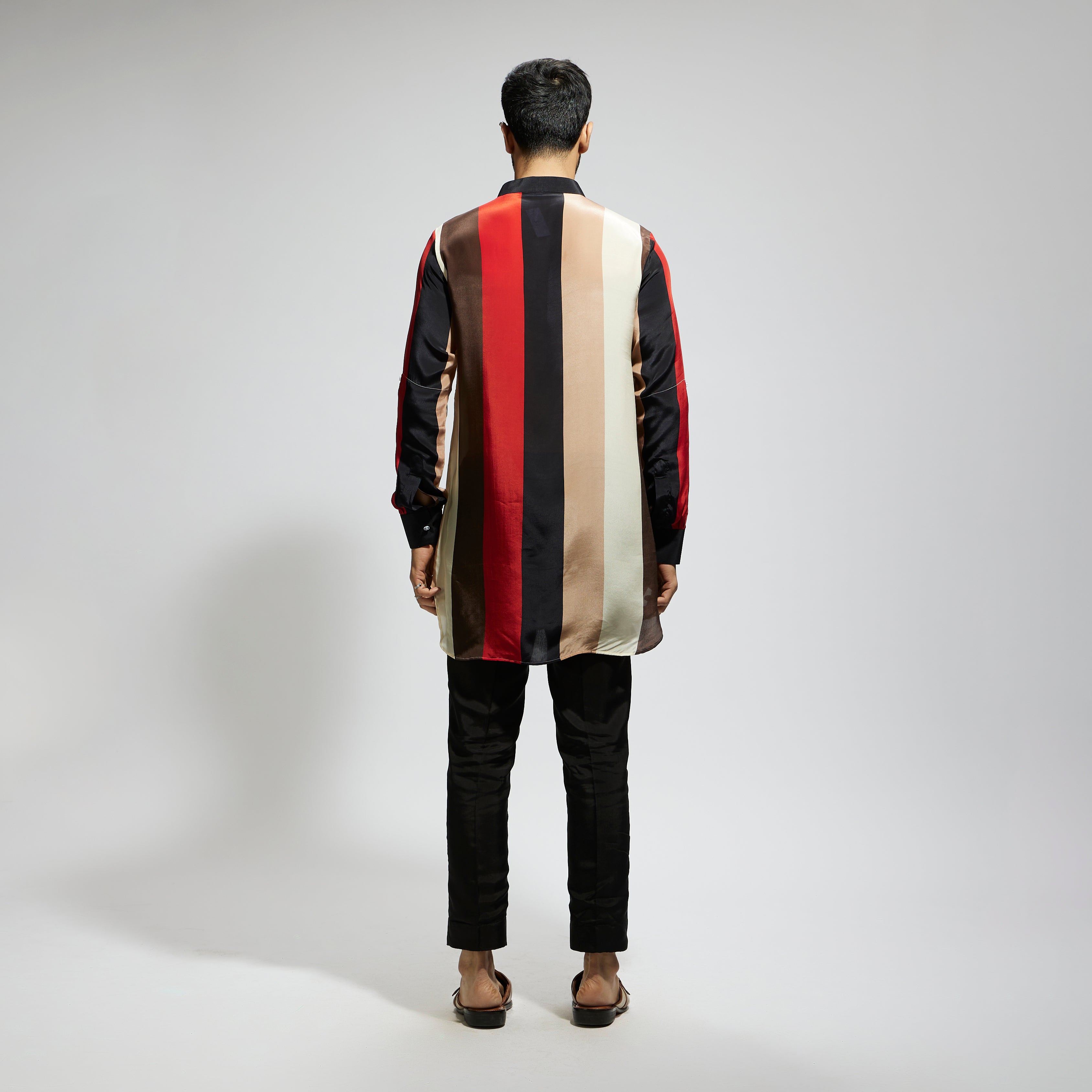 SAMSARA STRIPE ROLLED UP SLEEVES KURTA