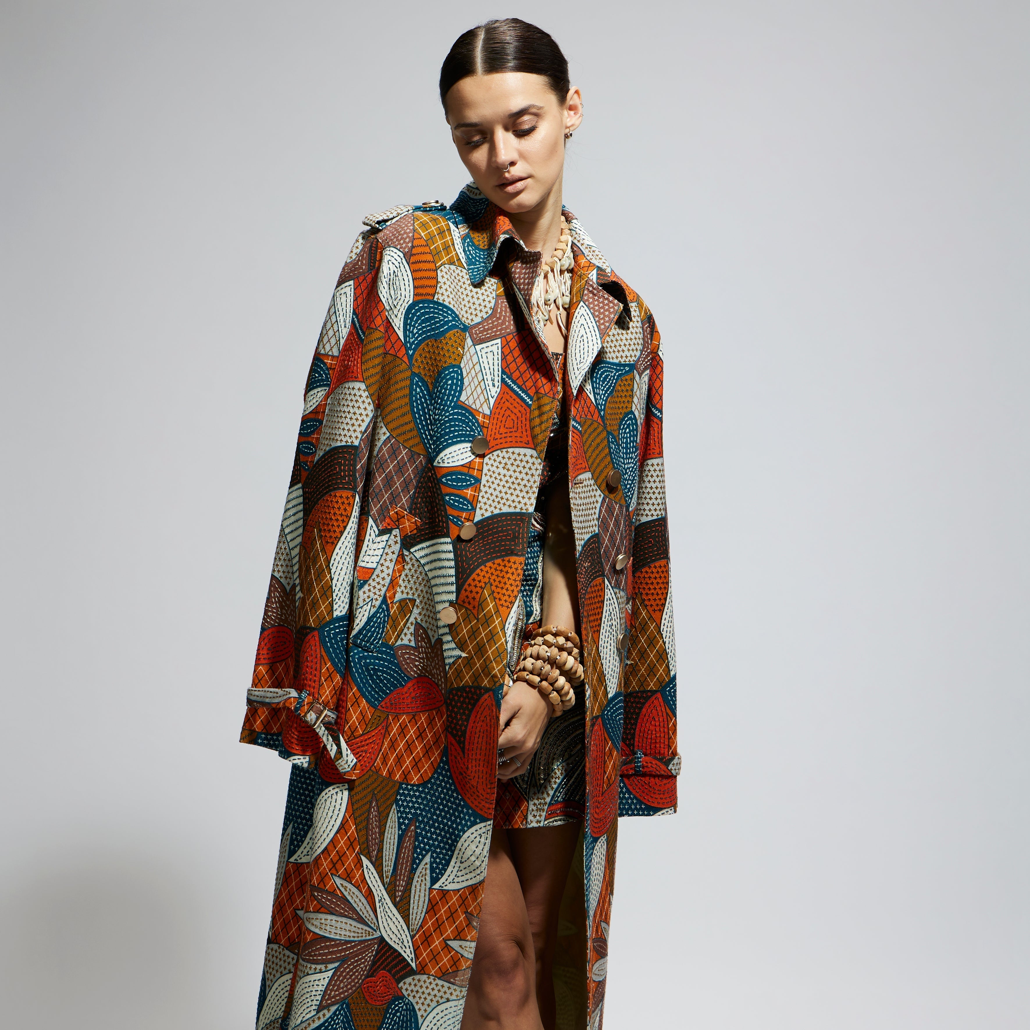 SAMSARA: ABSTRACT TRENCH COAT