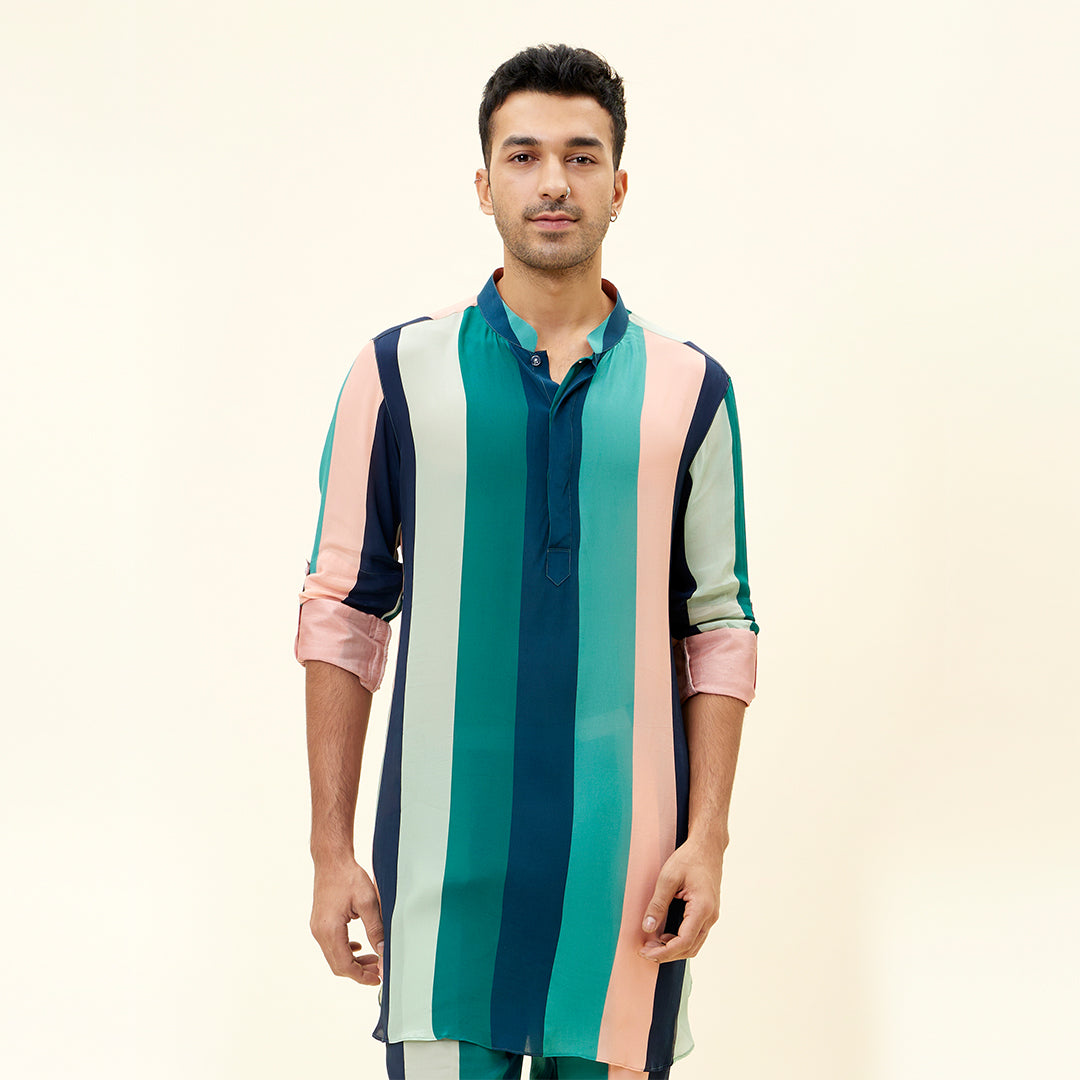 STRIPES PRINT SHORT SHIRT STYLE KURTA