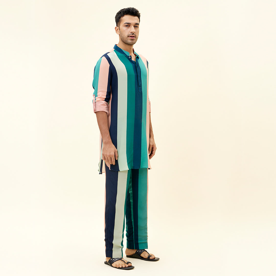 STRIPES PRINT SHORT SHIRT STYLE KURTA