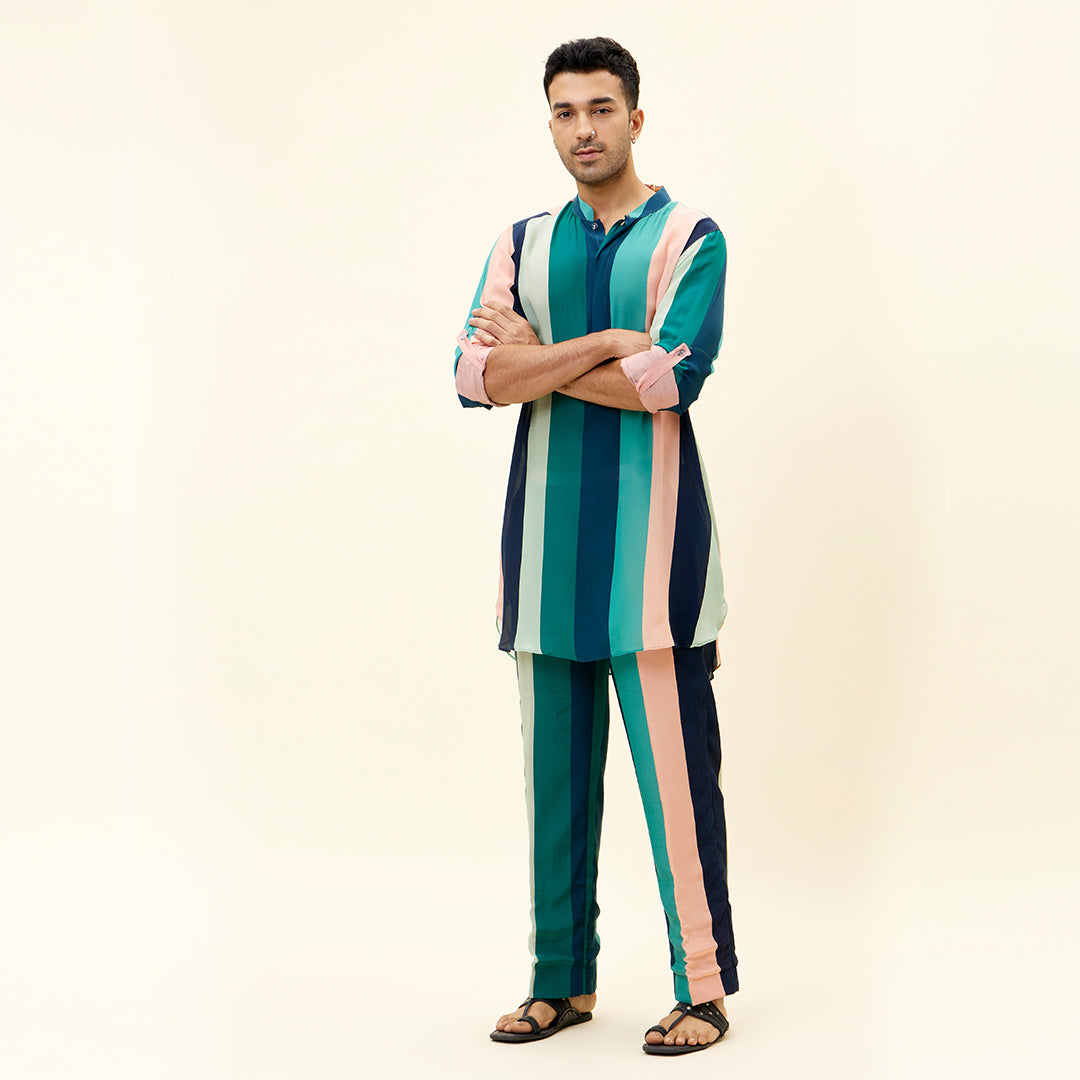 STRIPES PRINT SHORT SHIRT STYLE KURTA