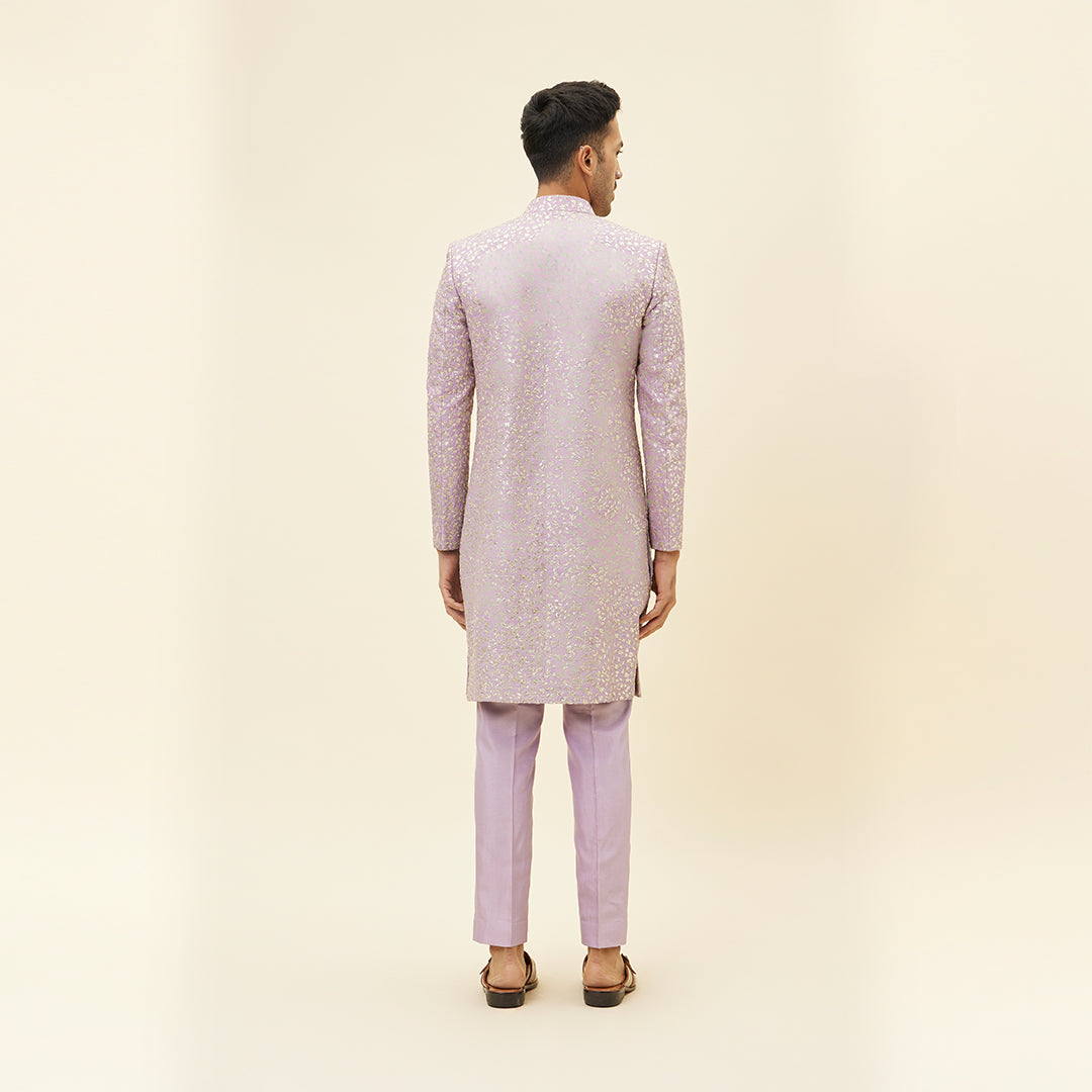 LILAC EMB JAAL SHERWANI WITH LILAC PANTS