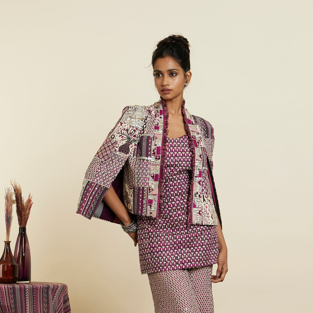 MERLOT PATCHWORK NOOR JACKET SET