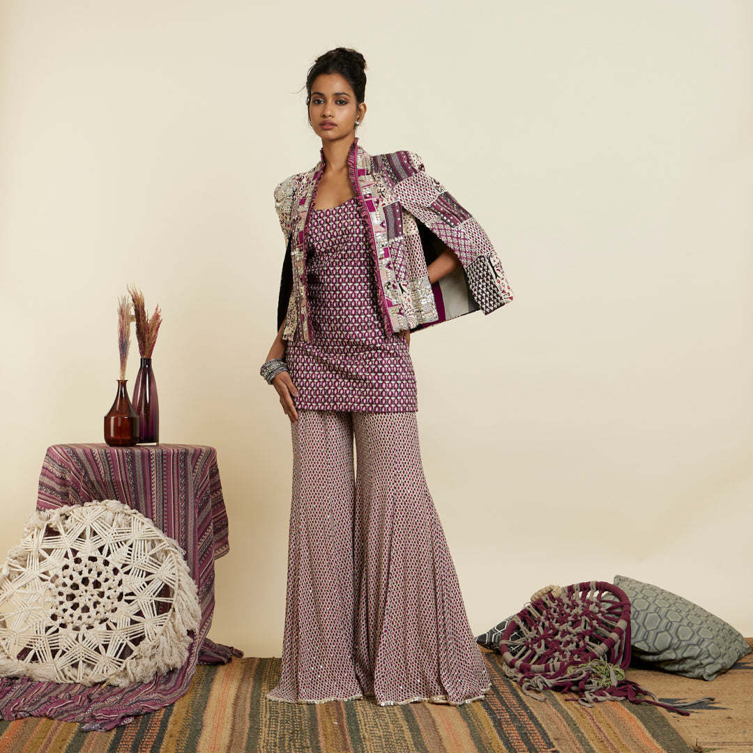 MERLOT PATCHWORK NOOR JACKET SET