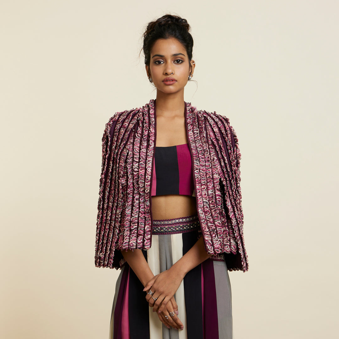 MERLOT TEXTURED NOOR JACKET