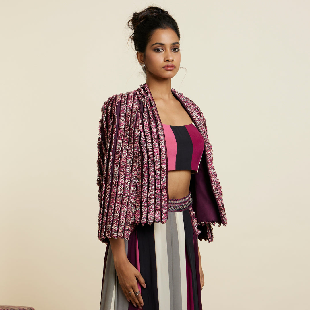 MERLOT TEXTURED NOOR JACKET