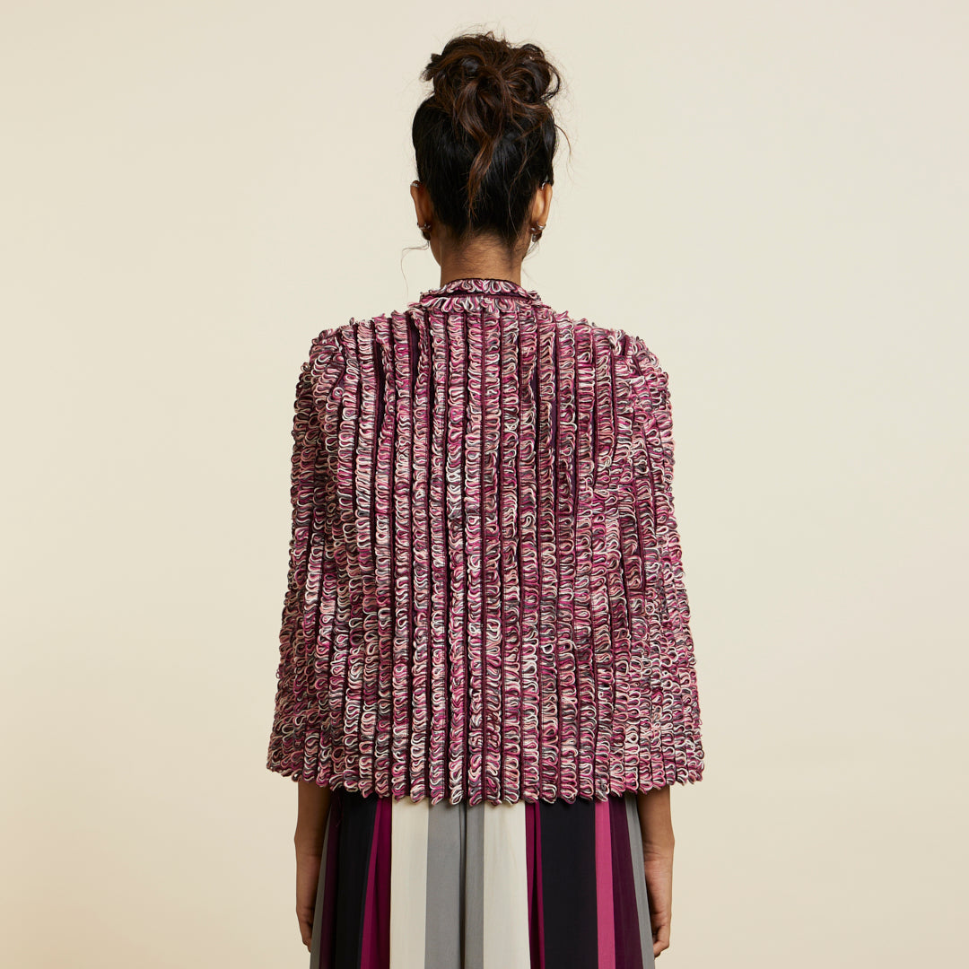 MERLOT TEXTURED NOOR JACKET