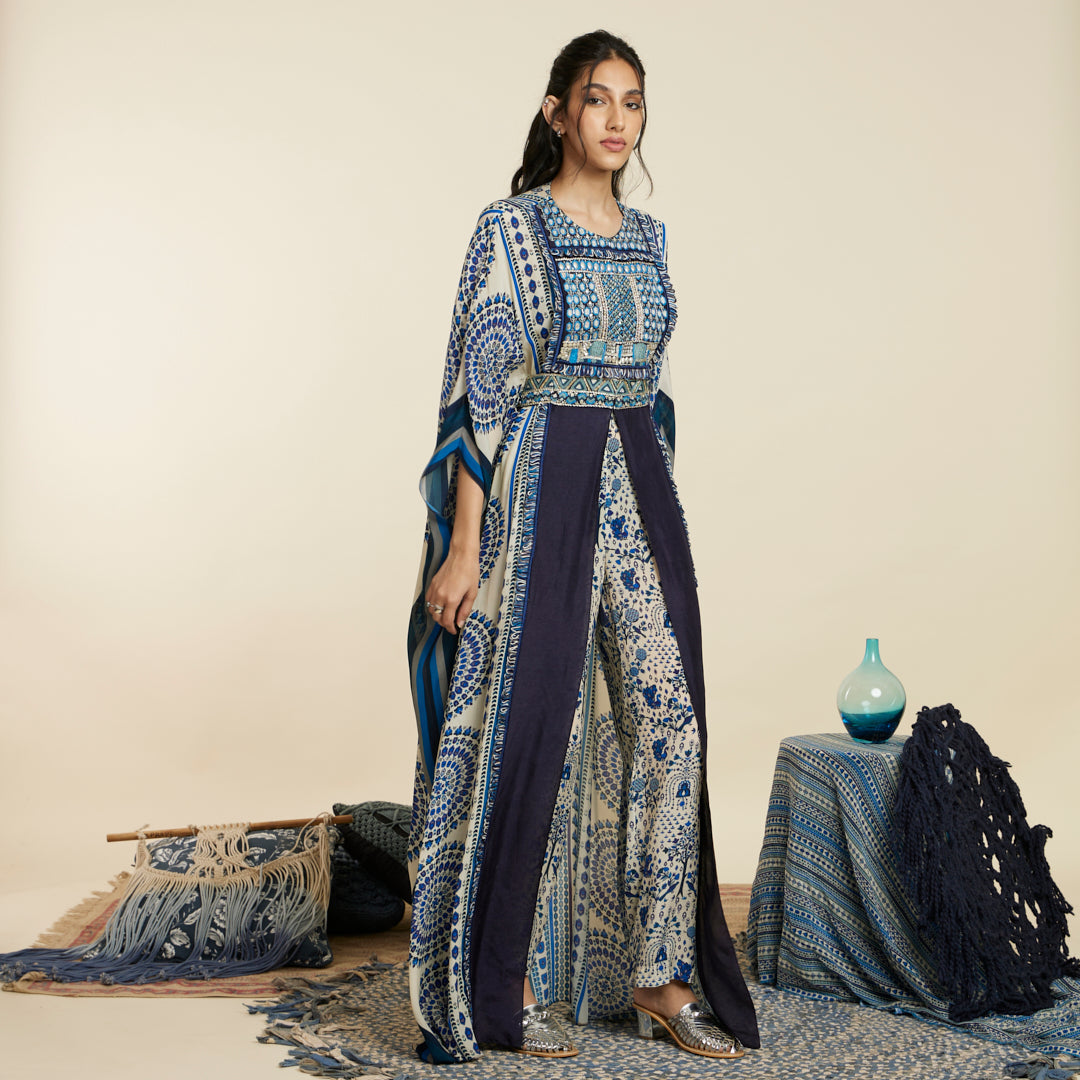 BLUE BIG BUTTA KAFTAN SET