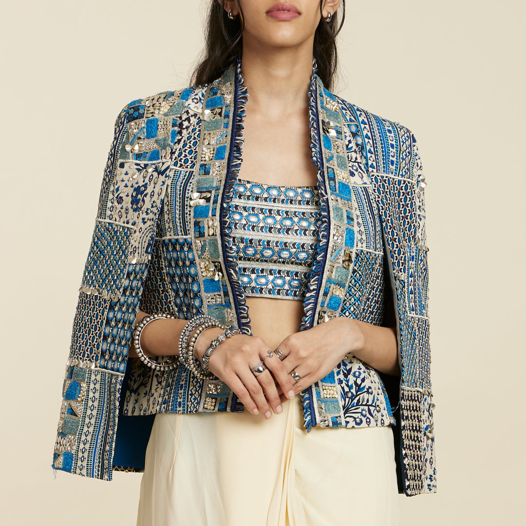 BLUE PATCHWORK NOOR JACKET