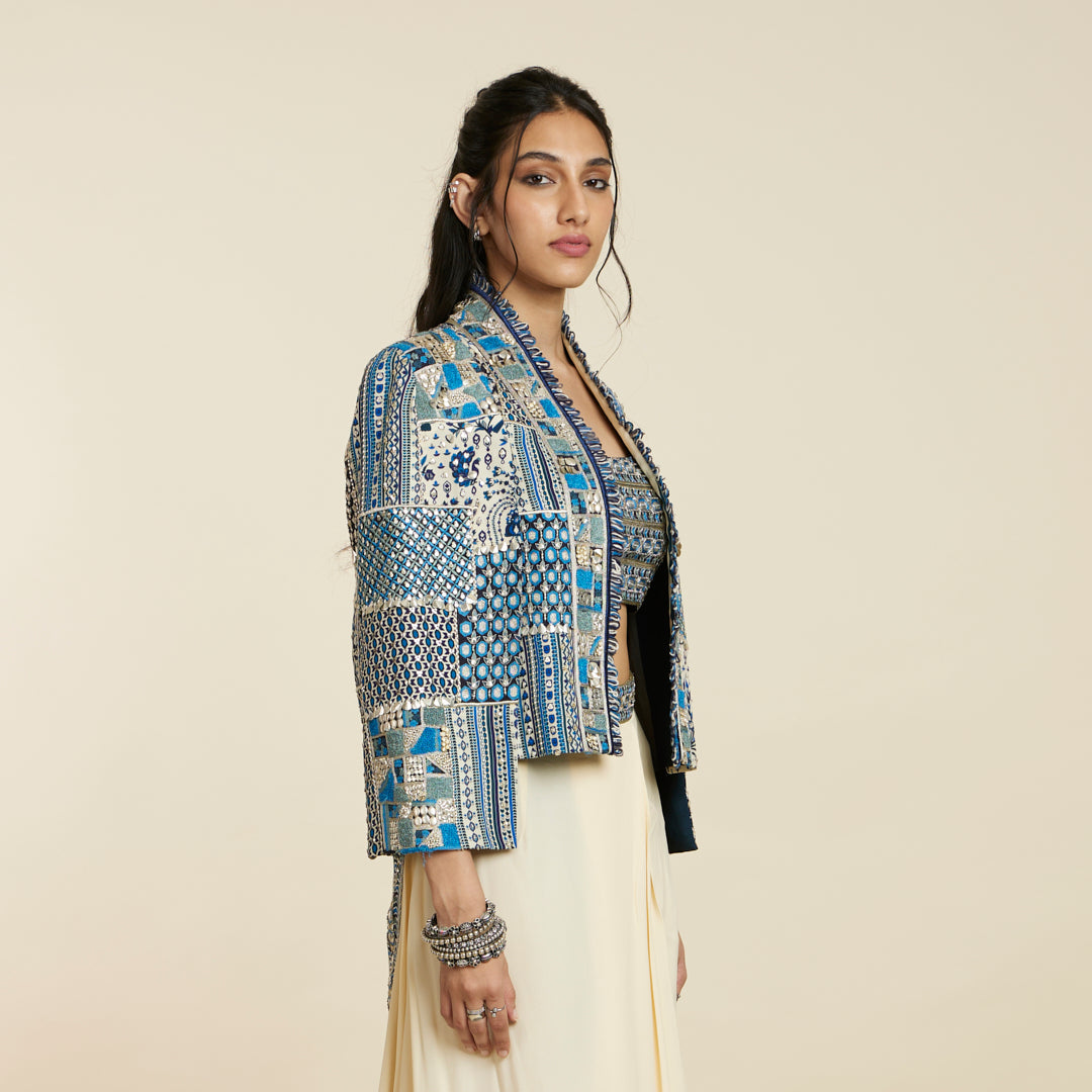 BLUE PATCHWORK NOOR JACKET