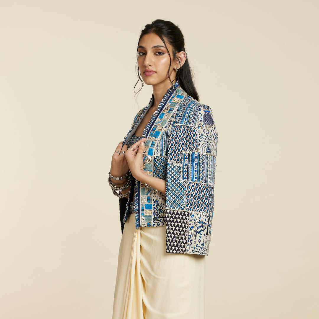 BLUE PATCHWORK NOOR JACKET