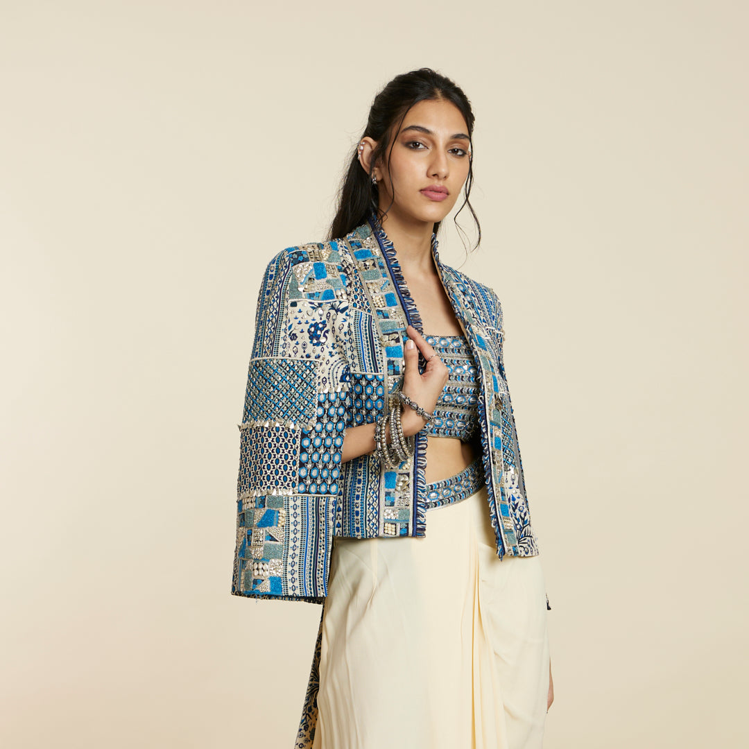 BLUE PATCHWORK NOOR JACKET