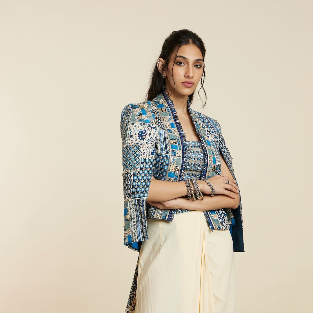 BLUE PATCHWORK NOOR JACKET