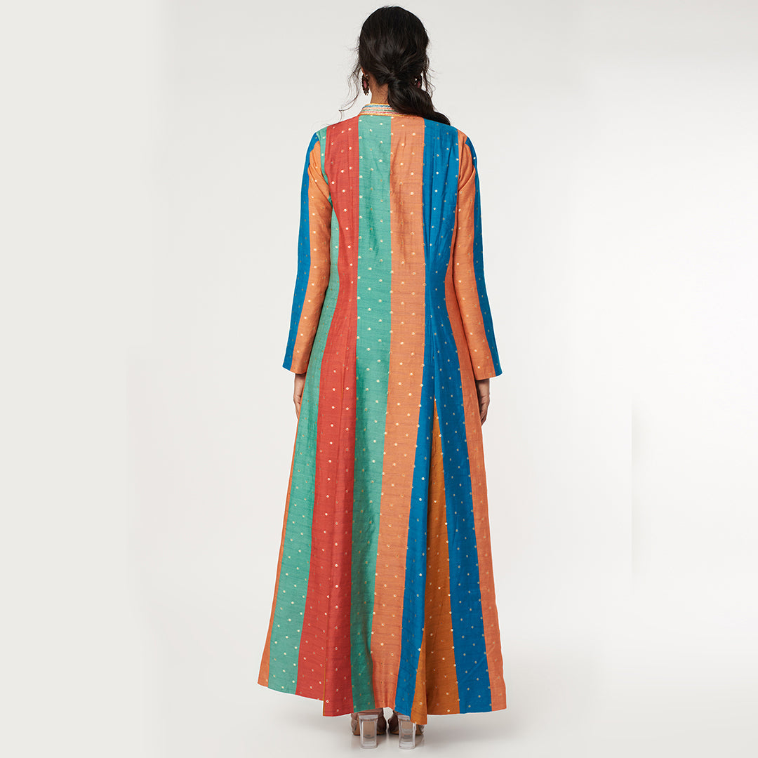 ROCADE STRIPE PRINT KURTA WITH ORANGE COLOUR PANTS