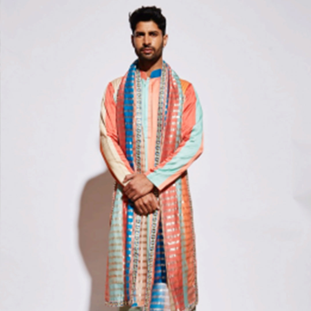 Stripe Printed Kurta With Mint Pants